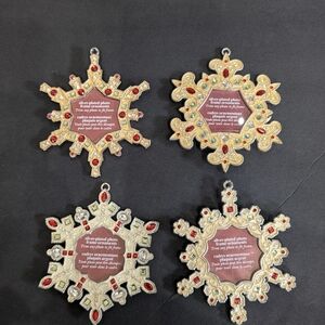 Set Of 4 Silver Plated Photo Frame Ornament